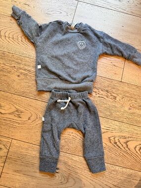 Childhoods clothing Grey Smiley Sweatshirt & Joggers Set